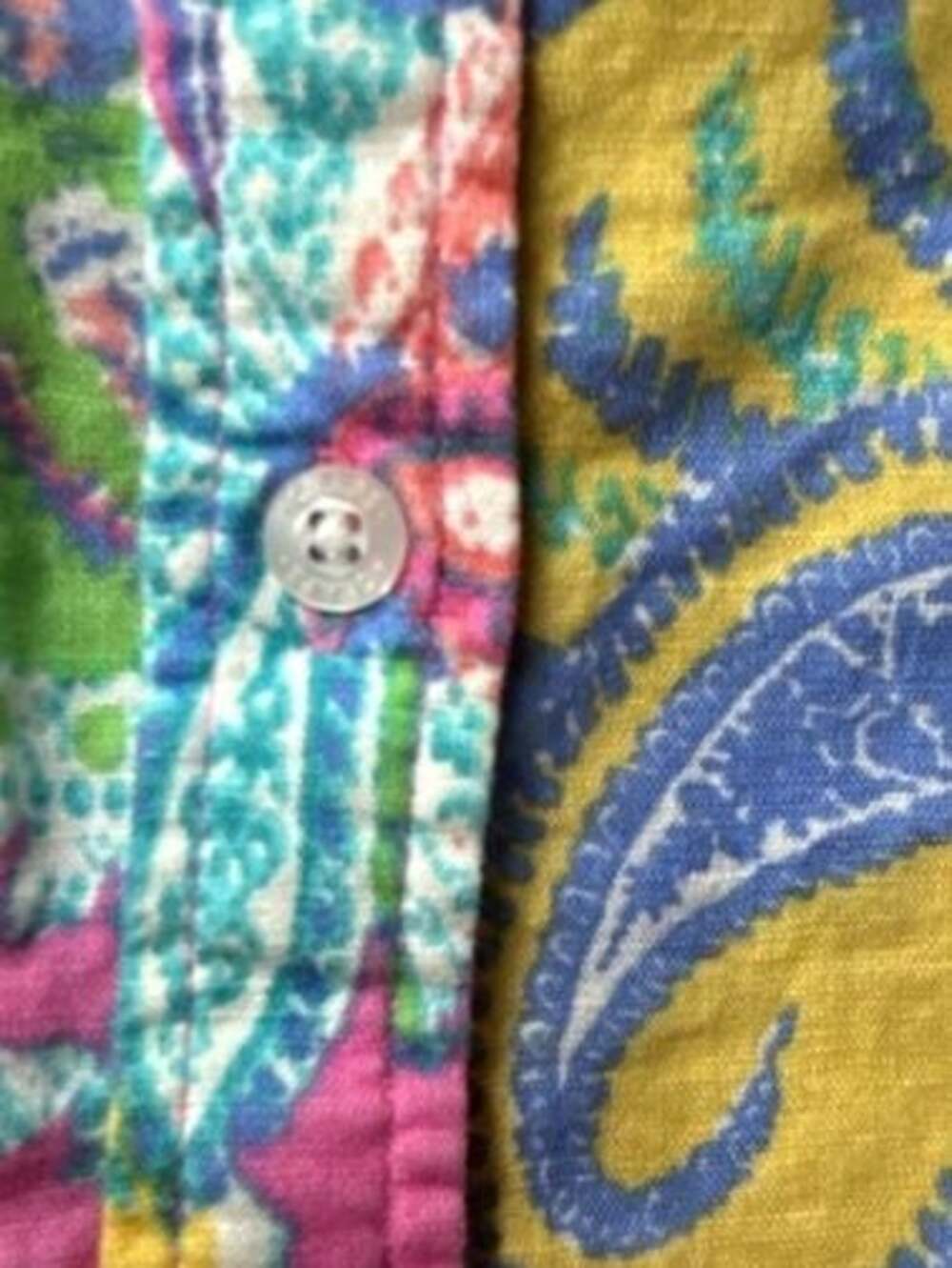 Chaps Classics Women's XL Button Down Shirt Multi-Color Paisley Linen Blend - Picture 6 of 8